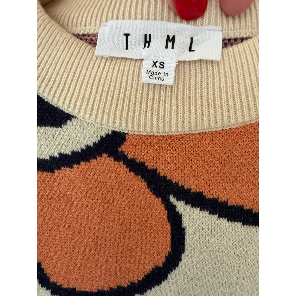 THML Floral Multi-Color Retro Sweater Size XS - Picture 6 of 9
